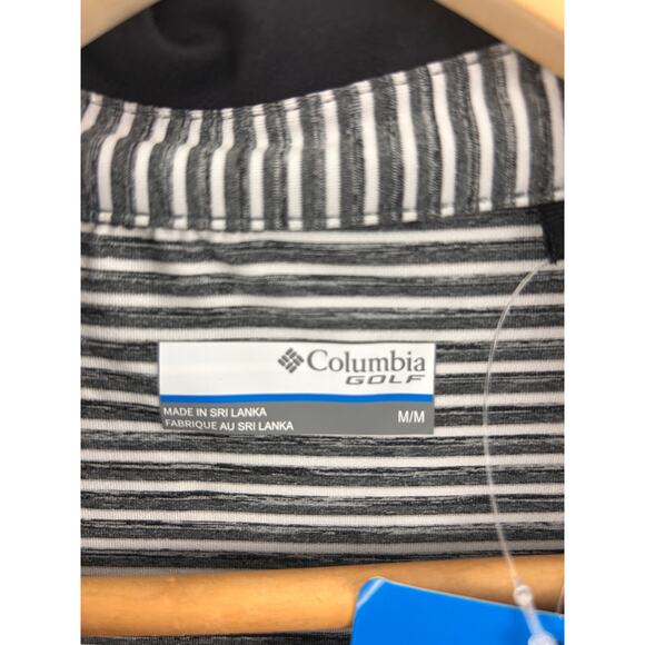 NWT Charlotte Hornets Columbia Polo Shirt Men’s Medium Gray Stripe Omni-Wick - Picture 8 of 10